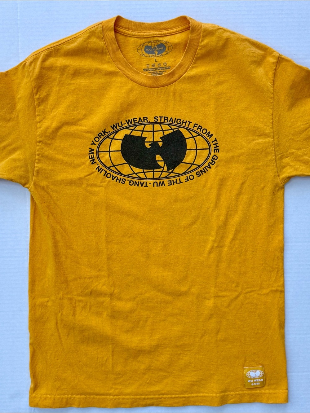 🔴Wu-Wear Shirt Size Large Yellow Wu-Tang Clan Rza Gza Odb